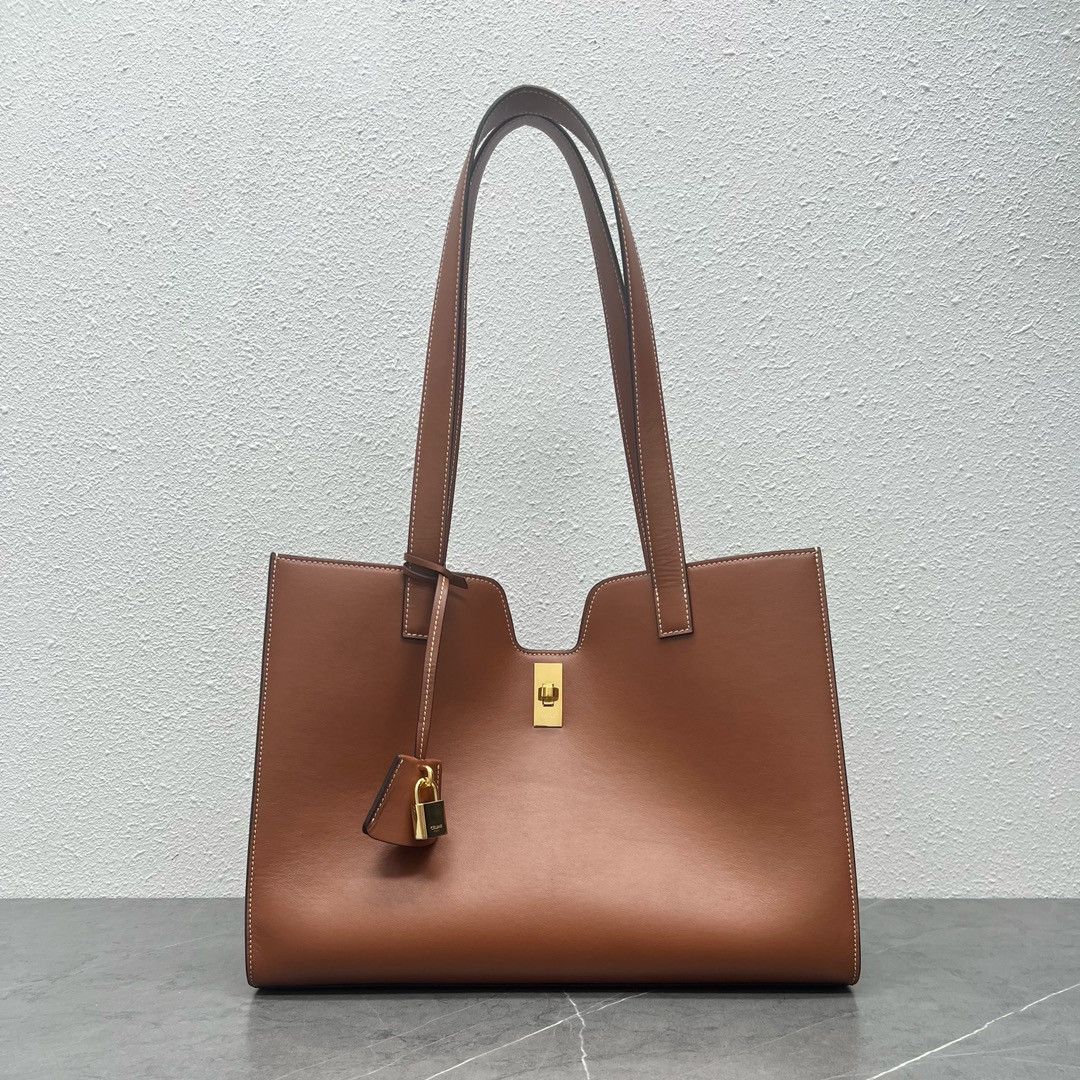 Celine Cabas 16 Smooth Calfskin Handbag Shoulder Bag Tan 112583